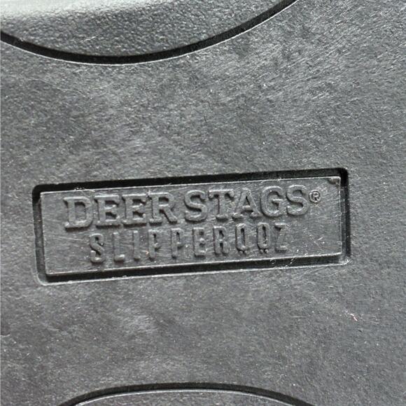 Deer Stags Slipperooz Black Faux Leather Slippers Mens 12M Indoor Outdoor Loafer - Picture 8 of 11